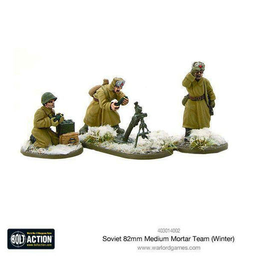 Bolt Action Soviet 82mm Medium Mortar Team Winter New - TISTA MINIS