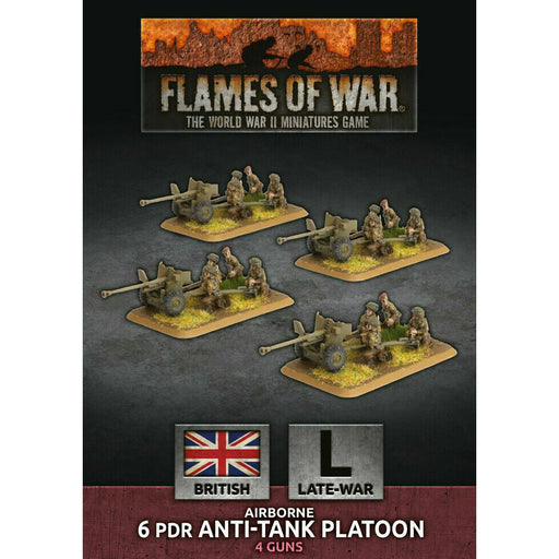 Flames of War British Airborne 6 pdr Anti-Tank Platoon (x4 Plastic) New - TISTA MINIS