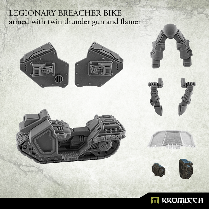 Kromlech Legionary Breacher Bike with Thunder Gun and Flamer New - TISTA MINIS