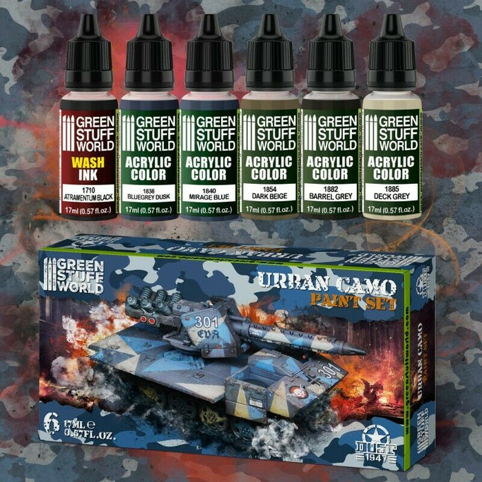 Green Stuff World Paint Set - Urban Camo New - TISTA MINIS