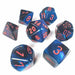 Chessex MINI GEMINI 7-DIE SET BLACK-STARLIGHT/RED New - Tistaminis