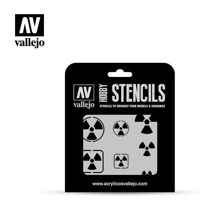 Vallejo RADIOACTIVITY SIGNS Airbrush Stencil - TISTA MINIS