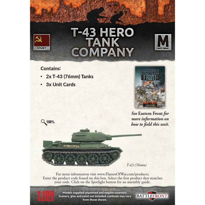 Flames of War Soviet T-43 Hero Tank Company (x2) New - Tistaminis