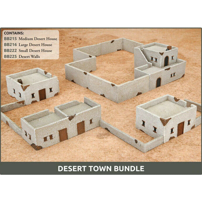 Battlefield in a Box: Flames of War: Desert Town Terrain Bundle New - Tistaminis