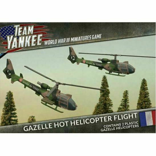 World War III: Team Yankee French Gazelle HOT Helicopter Flight New - TISTA MINIS