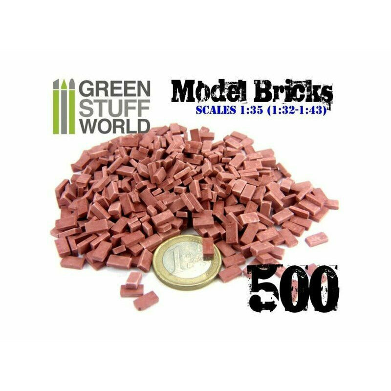 Green Stuff World Model Bricks - Dark Red x500 New - Tistaminis