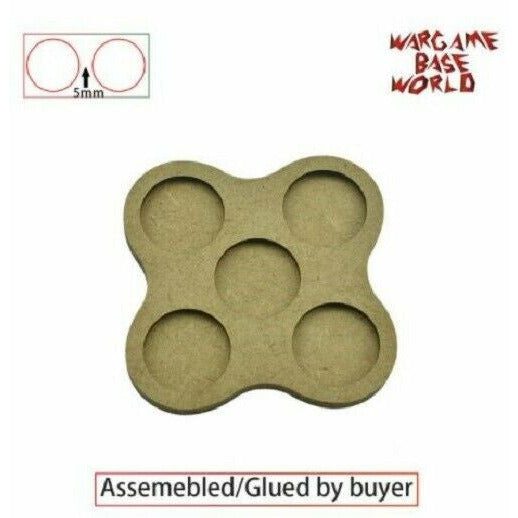 Warhammer Hobby Model Movement Tray - 5 round 25mm - Star Shape MDF - TISTA MINIS