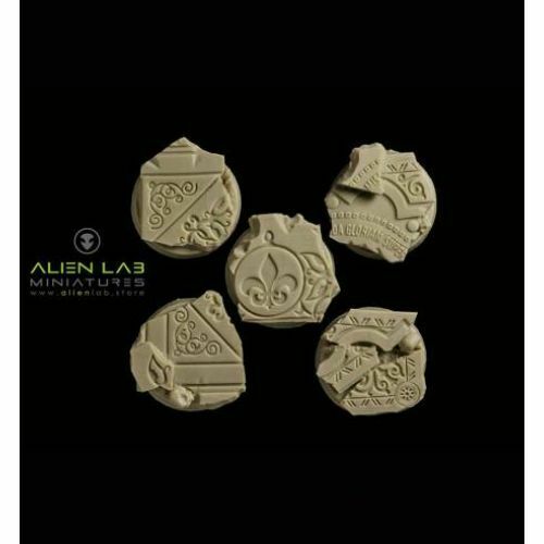 Alien Lab Miniatures TEMPLE RUINS ROUND BASES 25MM #2 New - Tistaminis
