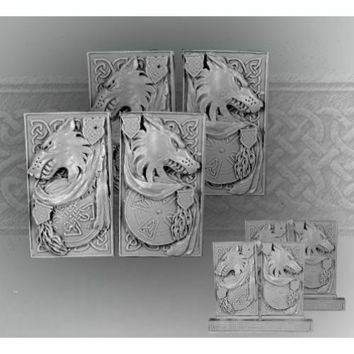Scibor Miniatures Wolf Decorated Plates set1 (4) New - TISTA MINIS