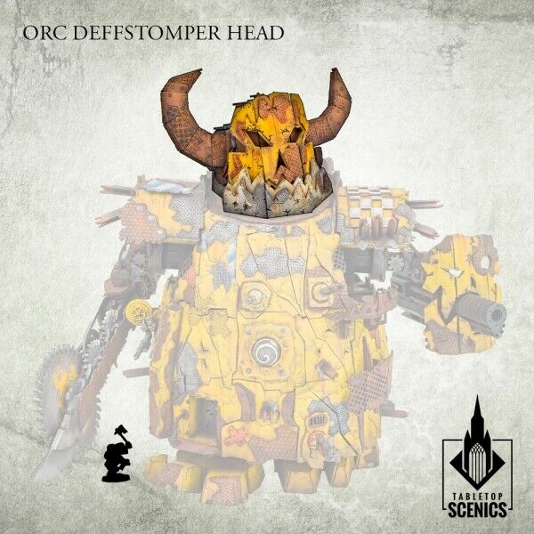 Kromlech Orc Deffstomper Head New - TISTA MINIS