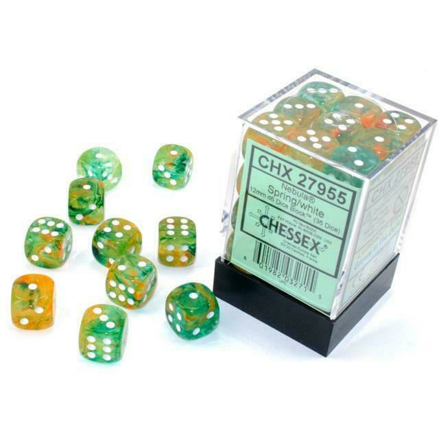 Chessex Nebula: 36D6 Spring/White Luminary New - TISTA MINIS