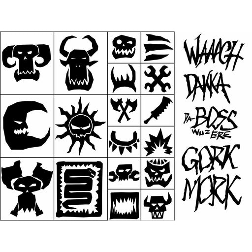 Hobby Miniature Tabletop Gaming Orks Stencil Airbrush Vinyl Stencil New | TISTAMINIS