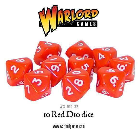 Warlord Games Red D10 Dice Pack New - TISTA MINIS