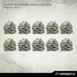 Kromlech Chaos Legionary Shoulder Pads: Demon Visage (10) New - Tistaminis