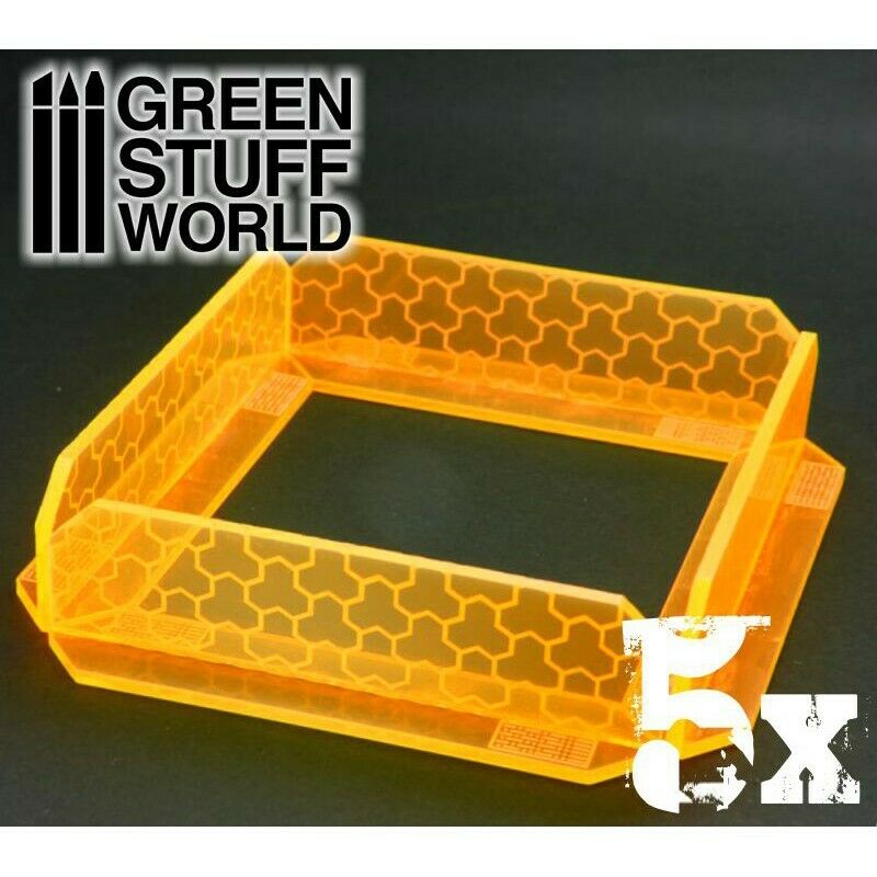 Green Stuff World 5x Small Energy Walls - Phosphorescent Orange New - TISTA MINIS