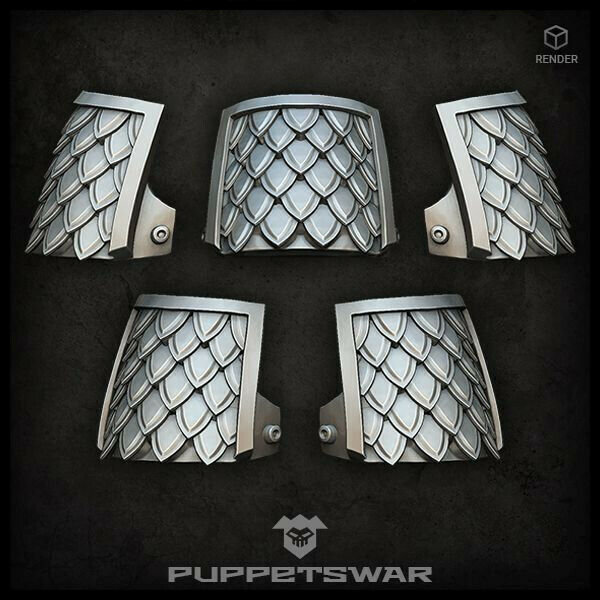 Puppets War H.I. Bushi Scales shoulder pads New - Tistaminis