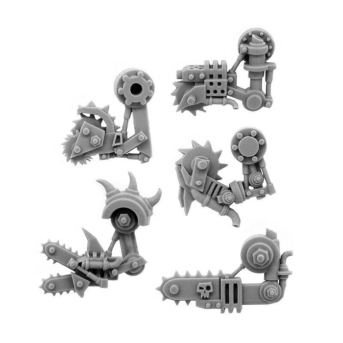 Wargames Exclusive ORK CYBORG CONVERSION BITS BIONIC BUZZSAW ARM (LEFT) New - TISTA MINIS