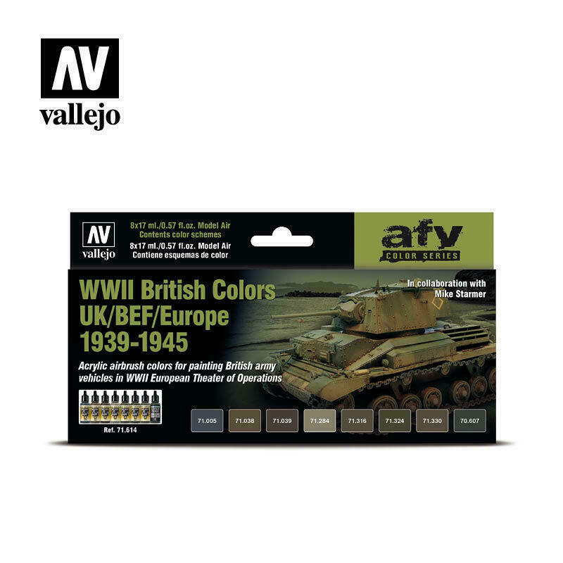 Vallejo WWII BRITISH COLOURS UK/BEF/EUROPE 1939-1945 Paint Set New - Tistaminis