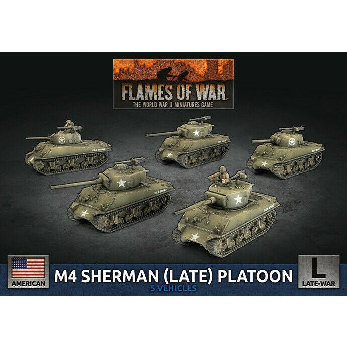 Flames of War American	M4 Sherman (Late 75mm) (x5 Plastic) Nov 20th PreOrder - Tistaminis