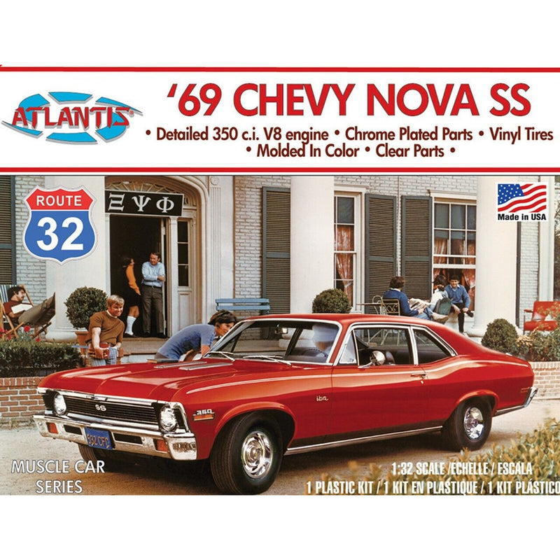 Atlantis 1/32 69 Chevy Nova SS Model Kit New - Tistaminis