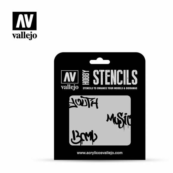Vallejo STREET ART NUMBER 1 (1/35) Airbrush Stencil - TISTA MINIS
