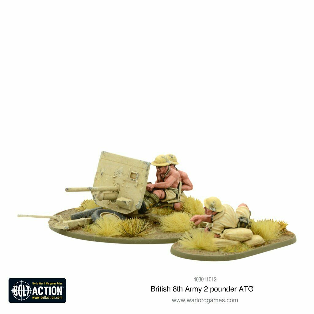 Bolt Action 8th Army 2 Pounder ATG New - TISTA MINIS