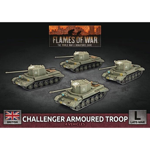 Flames of War British Challenger Armoured Troop (4x Plastic) Oct 29 Pre-Order - Tistaminis