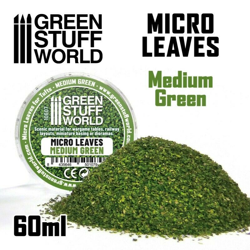 Green Stuff World Micro Leaves - Medium green Mix New - Tistaminis