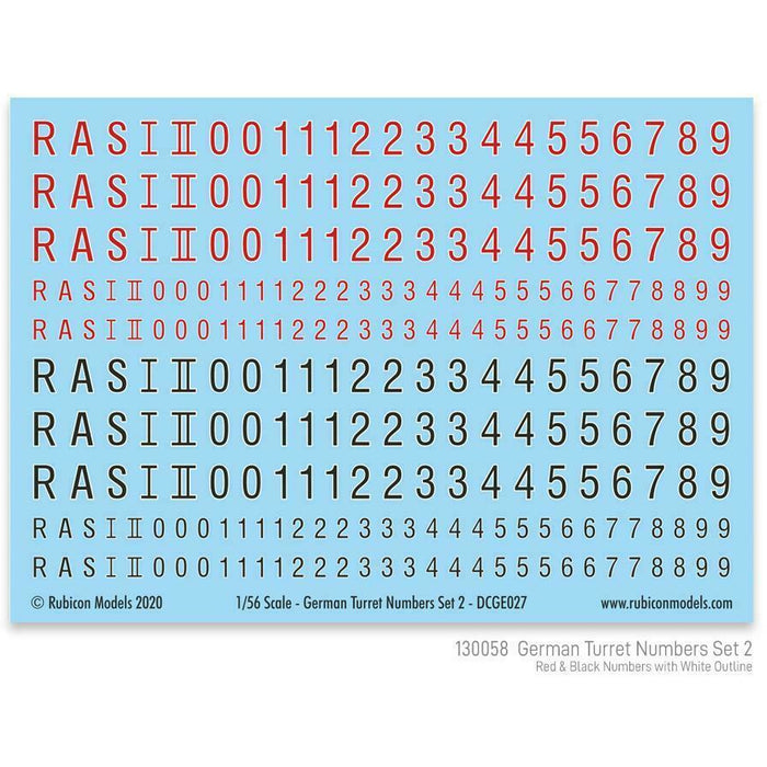 Rubicon German German Turret Numbers Set #2 - Tistaminis