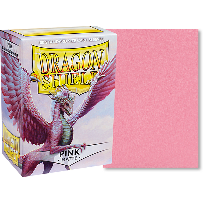 Dragon Shield Sleeves Matte Pink (100) - Standard Size - Tistaminis