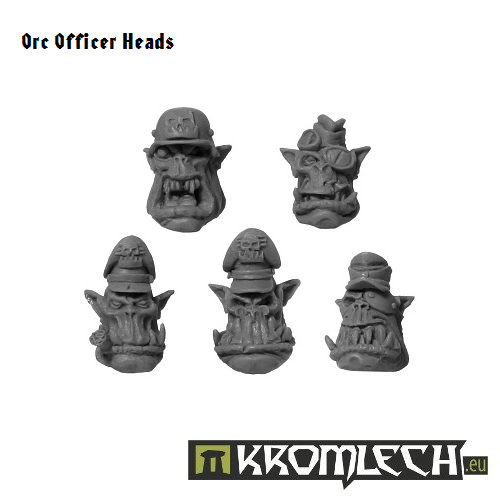 Kromlech Orc Officer Heads New - TISTA MINIS