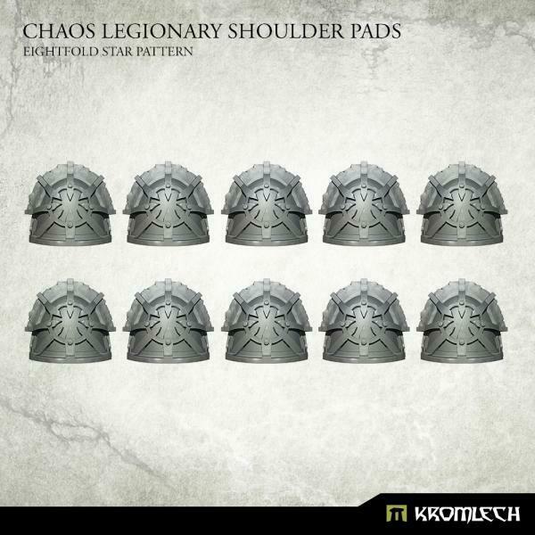 Kromlech Chaos Legionary Shoulder Pads: Eightfold Star (10) New - TISTA MINIS