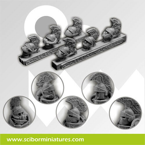 Scibor Miniatures SF Roman Legionaries Helmets (6) New - TISTA MINIS