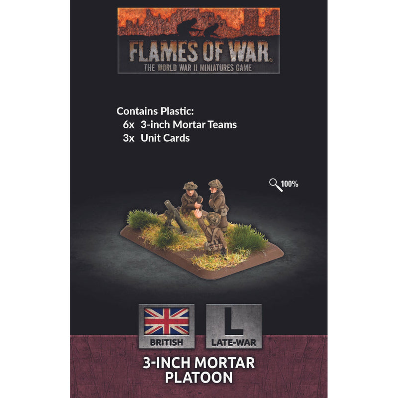 Flames of War British 3-inch Mortar Platoon (x6 Plastic) New - TISTA MINIS
