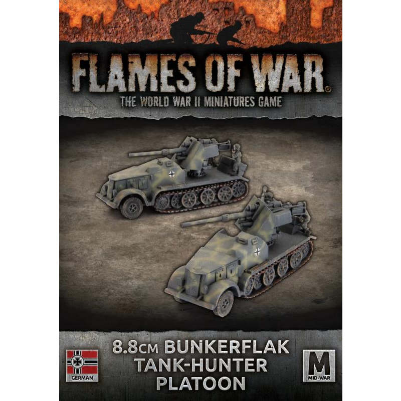 Flames of War German 8.8cm Bunkerflak Tank-Hunter Platoon (x2) New - Tistaminis