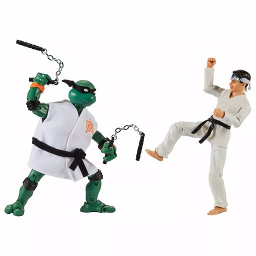 TMNT Ninja Turtles Cobra Kai Michelangelo Vs Daniel Larusso 2 Pack Action Figure - Tistaminis