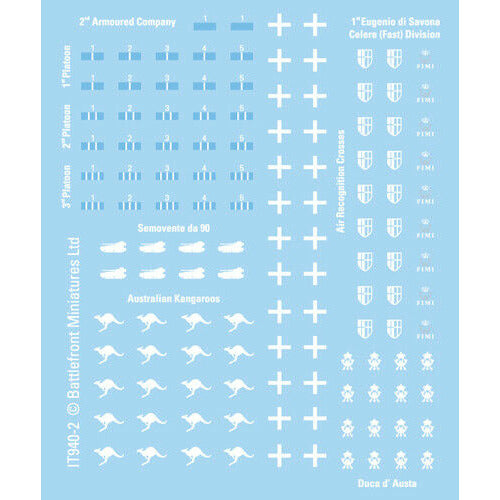 Flames of War	Italian Decals New - Tistaminis