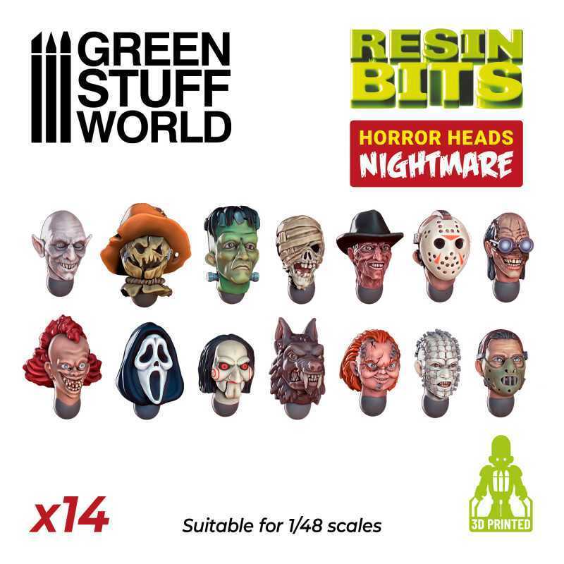Green Stuff World Horror Heads - NIGHTMARE New - Tistaminis