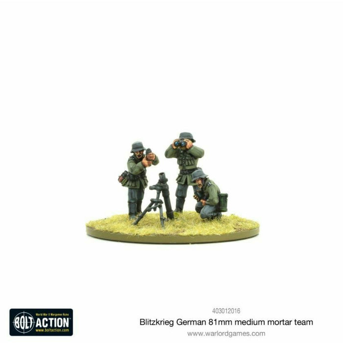 Bolt Action Blitzkrieg German Medium Mortar Team (1939-42) New - TISTA MINIS