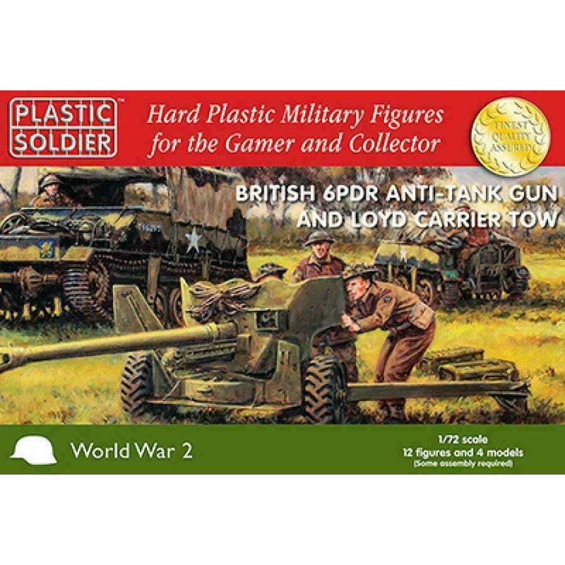 Plastic Soldier Company WW2G20004 1/72ND 6 PDR & LLOYD CARRIER New - TISTA MINIS