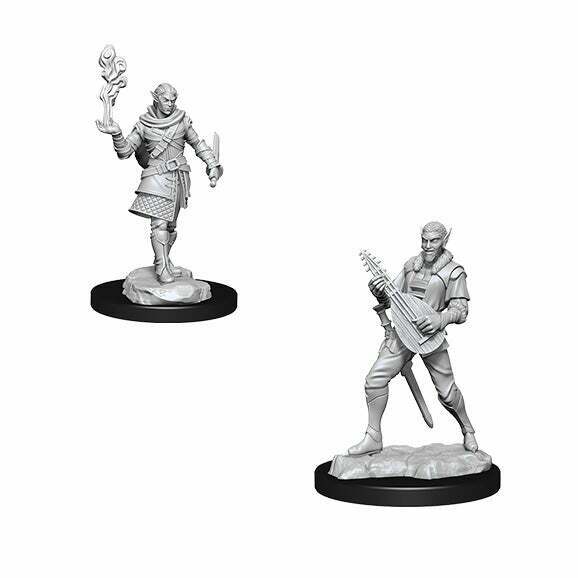 Critical Role Unpainted Miniatures Wave 1: Pallid Elf Rogue and Bard Male New - Tistaminis