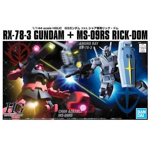 Bandai Gundam HGUC 1/144 G-3 Gundam VS Char's Rick Dom Set New - Tistaminis