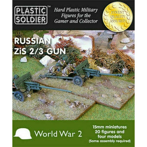 Plastic Soldier Company 15MM RUSSIAN ZIS 2 AND 3 ANTI TANK/FEILD GUN - 20 pc New - TISTA MINIS