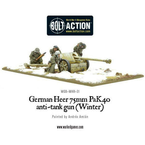 Bolt Action German Heer 75mm PAK 40 ATG (Winter) New - TISTA MINIS
