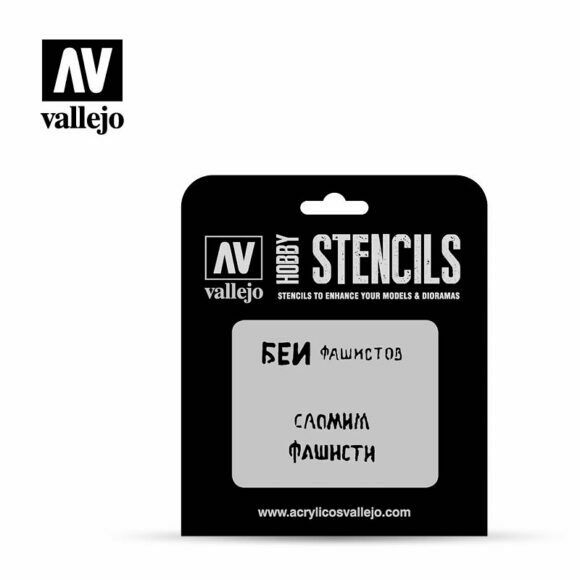 Vallejo SOVIET SOVIET SLOGANS WW11 #1 1/35 Airbrush Stencil - TISTA MINIS