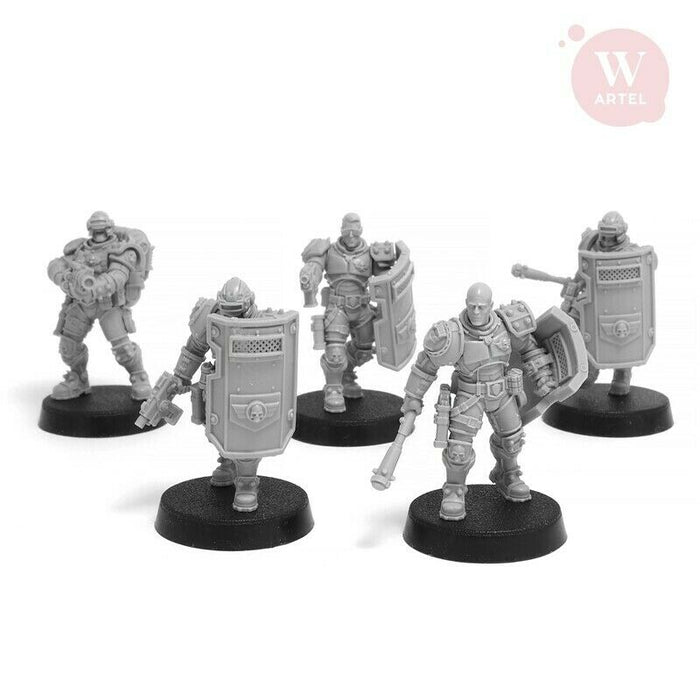 Artel Miniatures - L.E.U Riot Control Squad (Males) 28mm New - TISTA MINIS