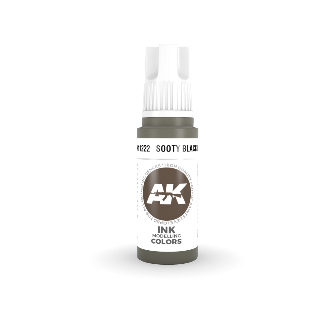 AK 3rd GEN Acrylic Sooty Black INK 17ml - Tistaminis