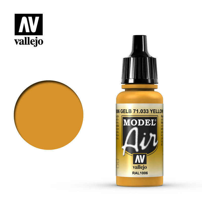 Vallejo Model Air Paint Ochre (FS 33275,RAL 1006) (6/Bx) (71.033) - Tistaminis