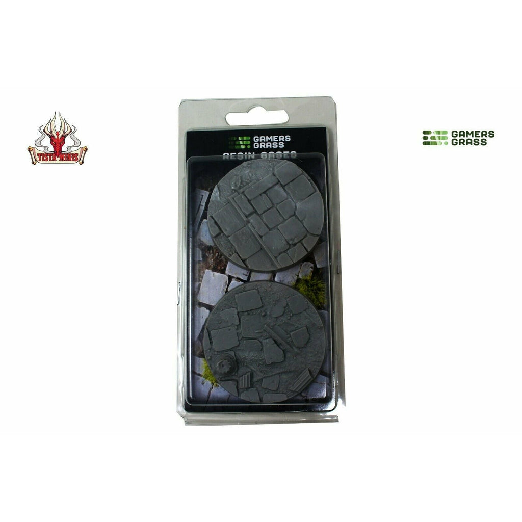 Gamers Grass Temple Resin Bases Round 60mm (x2) New - TISTA MINIS