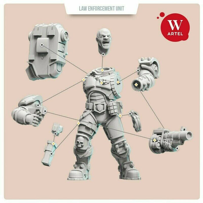 Artel Miniatures - L.E.U Riot Control Squad (Males) 28mm New - TISTA MINIS